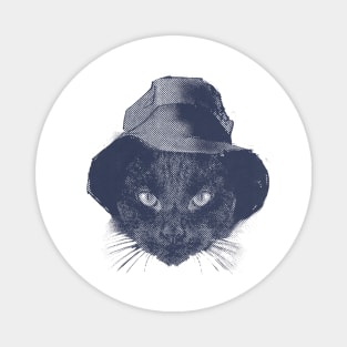 detective black cat Magnet